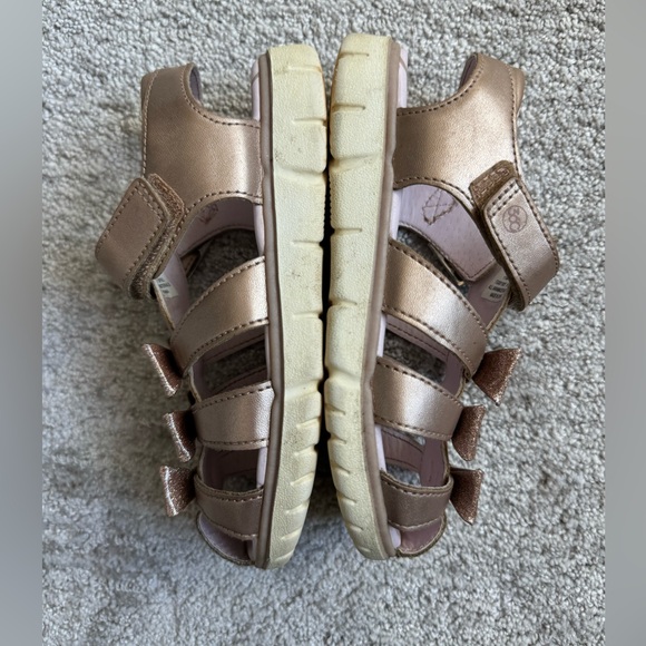 Stride Rite 360 Clary Rose Gold Glittery Bow Sandals Toddler Girls Size 11M - Picture 10 of 12